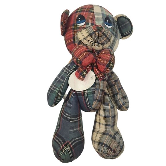 1996 Precious Moments Parker Plaid Jointed Patchwork Teddy Bear 1760 NWT - Picture 2 of 6